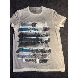 Calvin Klein T Shirt Mens Medium Gray Graphic Print Body Fit‎ Crew Neck Pullover